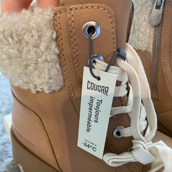 NWT COUGAR Caramel Waterproof Leather Stella Lined Boots - Picture 6 of 14